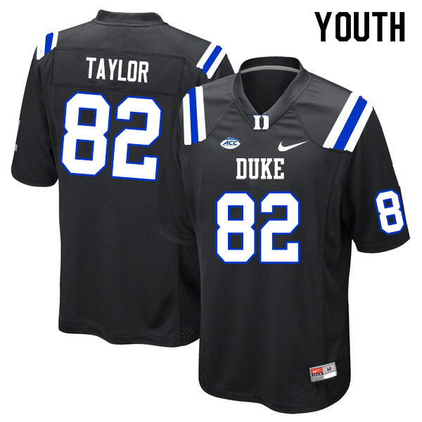 Youth #82 Chris Taylor Duke Blue Devils College Football Jerseys Sale-Black